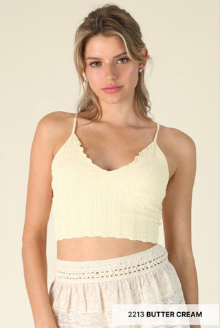 Lace Textured Bralette / Buttercream
