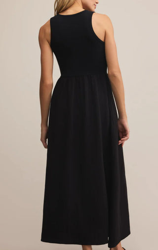 Charlotte Rib Midi Dress / Black