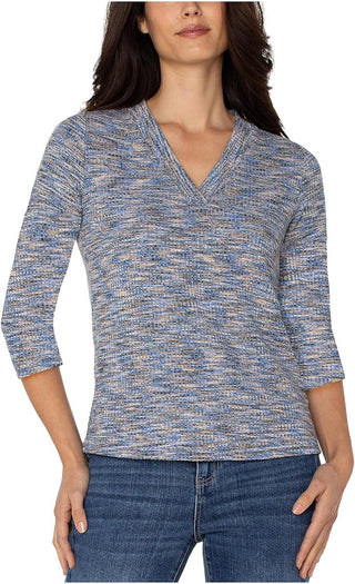 Womens Liverpool Los Angeles V Neck Knit Tee