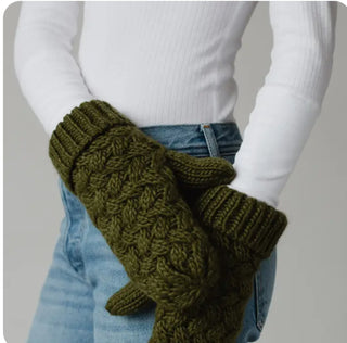Olive Knit Mittins