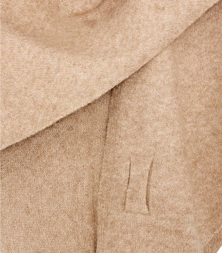 Cashmere-Blend Knit Triangle Shawl / Khaki