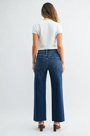 Cargo pocket wide leg/ dark denim