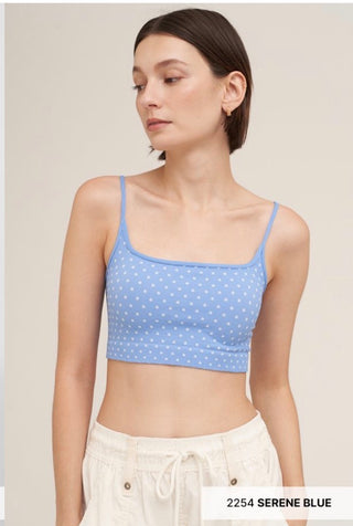 Polka Dot Bralette / Serene Blue