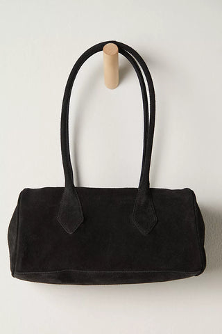 Sierra Suede Shoulder Bag/ Black