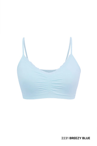 V Neck Lace Bralette / Breezy Blue