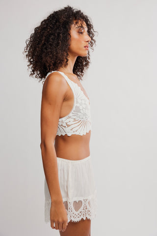 Petal Party Plunge Bralette/ Clean Ivory