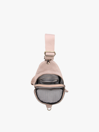 Nikki Dual Compartment Sling Pack Bag: Sand