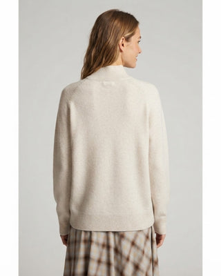 Caro Center Seam Mock Neck Sweater / Oatmeal