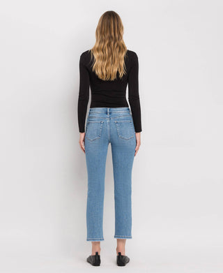High Rise Crop Slim Straight Jeans /Perfect For Now