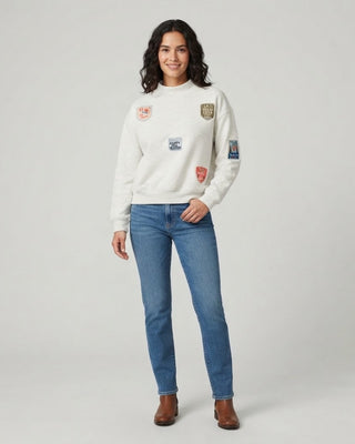Andie Mockneck Ski Patch Sweatshirt / Melange