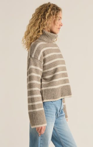 Josephine Stripe Sweater / Heather Taupe