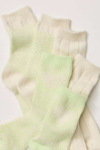 Nordic Knit Sock Pack / Lime Cream