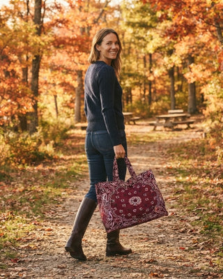 Bandana Tote Bag / Burgundy