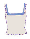 All Clear Coastline Cami / Cream with Peri Blue