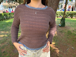 Faye Tipped Top Cotton / Dark Dusk