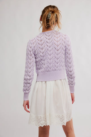 Pretty In Pointelle Cardi / Orchid Hush