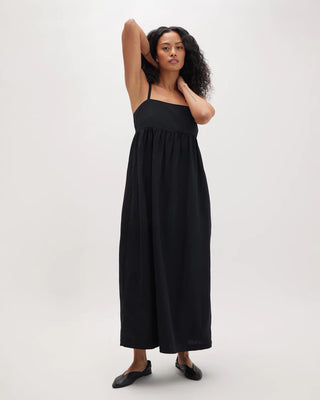 Linen Maxi Dress / Black