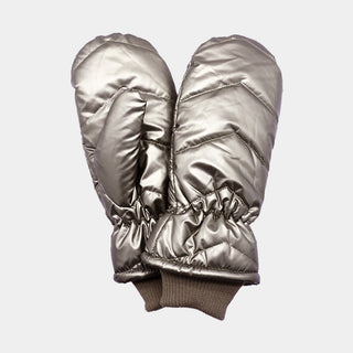 Shiny Puffer Mitten Gloves / Bronze