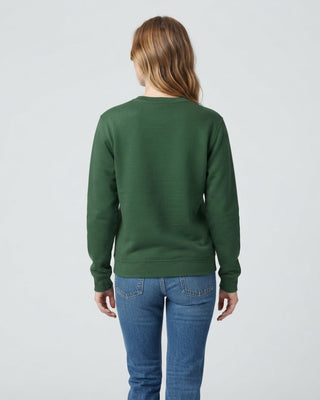 Vermont Crewneck Sweatshirt with Floral Lettering / Forest
