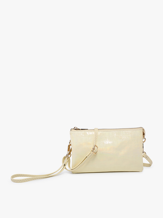 Riley Crossbody Wristlet Iridescent Pale Yellow