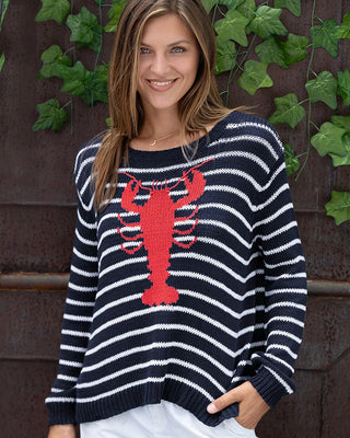 Lobster Striped Crew Cotton