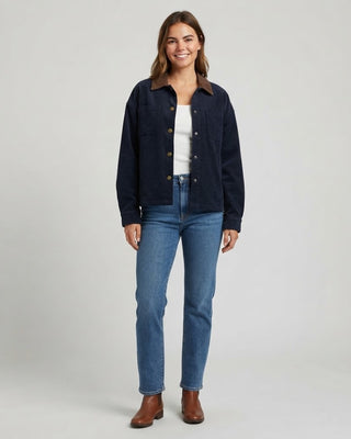 Brenna Utility Jacket / Navy & Brown