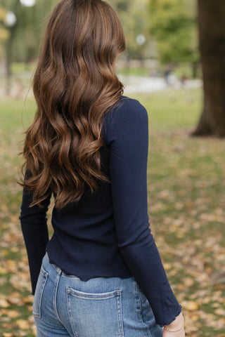 Ribbed Long Sleeve / Navy
