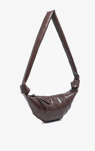 Kara Elongated Croissant Sing Bag / Espresso