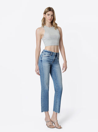 Mid Rise Crease Ankle Straight Leg / Kindly