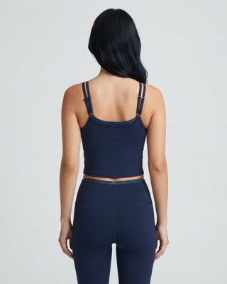 Double Layered Tank Top / Dark Navy Plaid