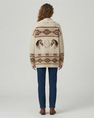 Southwest Horse Knit Cardigan / Oatmeal