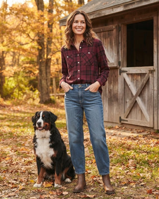 Plaid Button Up / Maroon & Black