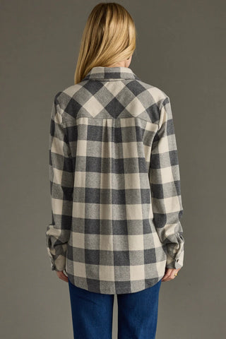 Holmes Super Soft Button Up / Gray & Cream