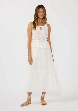 Eyelet Hem Pintuck Skirt