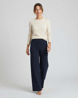 High Waist Wide Leg Pants / Dark Navy