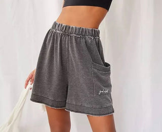 Cozy Girl Distressed Drawstring Shorts