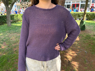 Maui Cropped Chunky Cotton / Purple