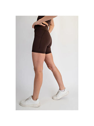 Nylon Butter 6in Biker Shorts / Espresso
