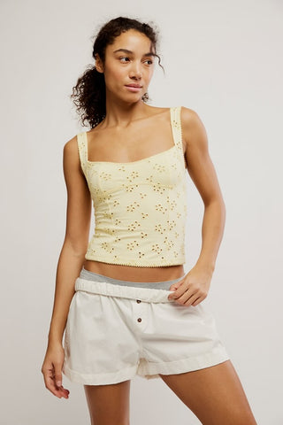 Full Bloom Eyelet Cami / Banana Cream