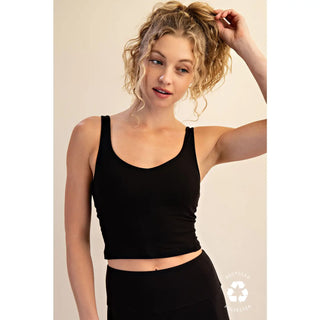 V Neck Yoga Top / Black
