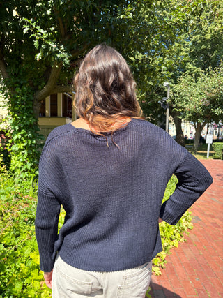 Everyday Ribbed V Mercer / Night Navy