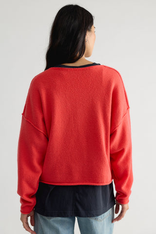 See Me V Neck Pullover / Poppy Red