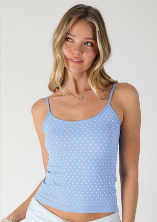 White Polka Dot Strap Cami