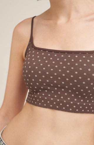 Polka Dot Bralette / French Roast