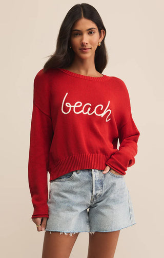 Sienna Beach Sweater/ Cabana Red