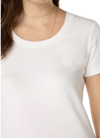LiverPool Scoop Neck Short Sleeve Tee/ White