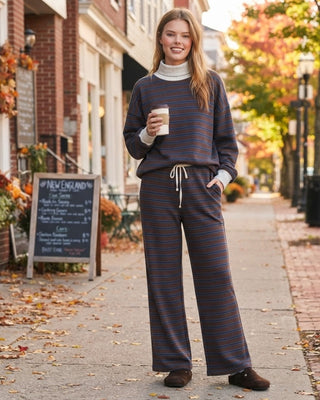 Wide Leg Knit Pants / Brown Multi