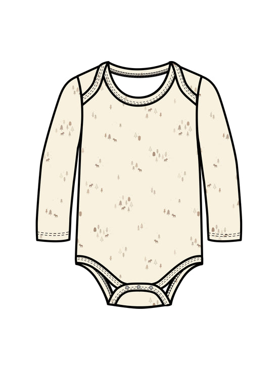 Organic Baby River Bodysuit - Backwoods / Taupe