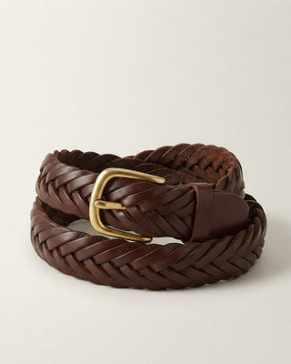 Fashion Handmade Woven Adjustable Leather Belt / Coffee