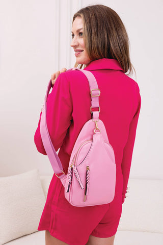 Nikki Dual Compartment Sling Pack Bag: Glacial Blue